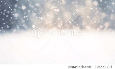 Abstract snow falling on blurred winter landscape background, for design and template Abstract snow falling on blurred winter landscape background, for design and template 106530741