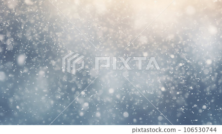 Abstract snow falling on blurred winter landscape background, for design and template Abstract snow falling on blurred winter landscape background, for design and template 106530744
