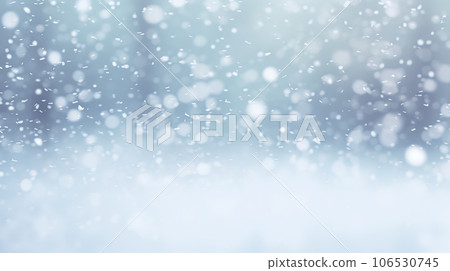 Abstract snow falling on blurred winter landscape background, for design and template Abstract snow falling on blurred winter landscape background, for design and template 106530745