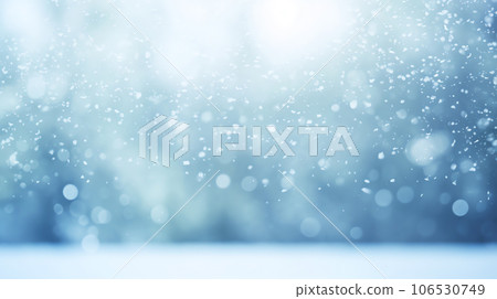 Abstract snow falling on blurred winter landscape background, for design and template Abstract snow falling on blurred winter landscape background, for design and template 106530749