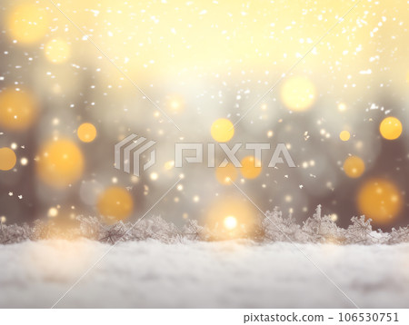 Abstract snow falling on blurred winter landscape background, for design and template 106530751