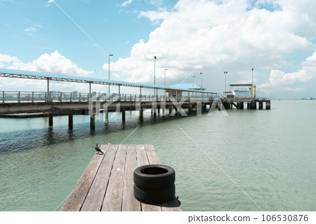 Lim Jetty and seascape in Georgetown, Penang island, Malaysia 106530876