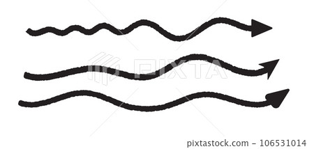 Straight long arrow. Black roughen straight long arrows vector isolated illustration 106531014