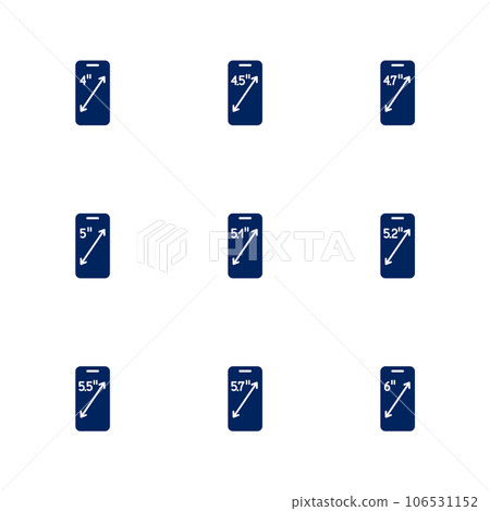 A picture depicting different diagonals of smartphones screens 106531152