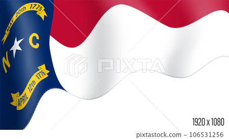 American state of North Carolina realistic founding day background. USA state of North Carolina banner in motion waving, fluttering in wind. Festive patriotic HD format template for independence day American state of North Carolina realistic founding day background. USA state of North Carolina banner in motion waving, fluttering in wind. Festive patriotic HD format template for independence day 106531256