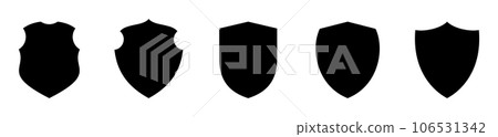 Shield vector glyph icon set. Coat of arm emblem. Privacy, secure 106531342
