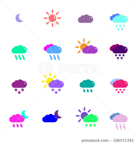 set with weather icons set with weather icons 106531392