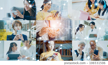 Usage Scenes and Communication Networks of People Using Mobile Devices 106531506