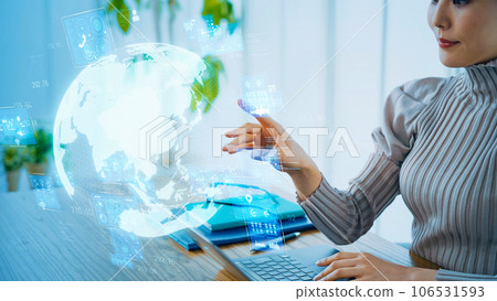 看全息圖地球的女人 106531593