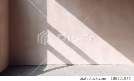 Abstract of natural shadow overlay in modern room interior design background, mockup and display for presentation, generative ai 106531975