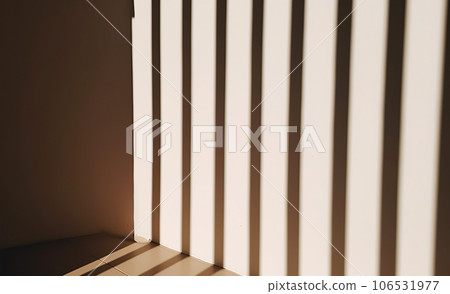 Abstract of natural window shadow overlay in modern room interior design background, mockup and display for presentation 106531977