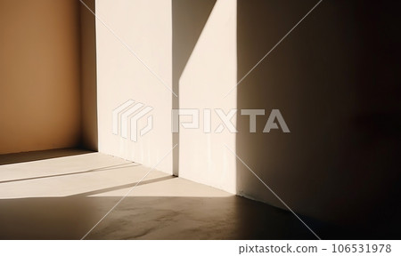 Abstract of natural window shadow overlay in modern room interior design background, mockup and display for presentation 106531978