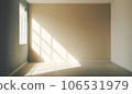 Abstract of natural window shadow overlay in modern empty room interior design background, mockup and display for presentation 106531979