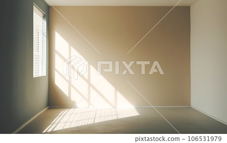 Abstract of natural window shadow overlay in modern empty room interior design background, mockup and display for presentation 106531979