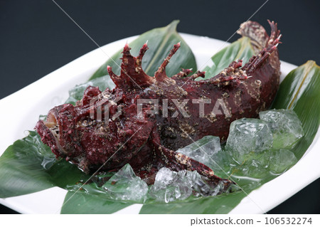 Luxury fish platter/Okoze platter/High quality fish image/Raw fish 106532274