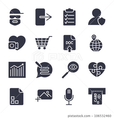 Different vector icons. Simple icons for apps, programs and site 106532460