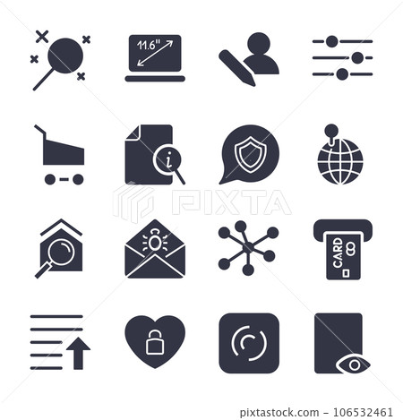 Different icons for apps, sites, programs. Internet icons set. Different icons for apps, sites, programs. Internet icons set. 106532461
