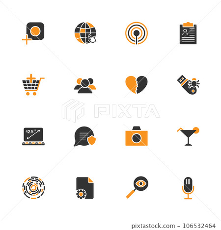 Simple UI icons for app, sites, programs. Different UI icons. Simple pictograms on a white background Simple UI icons for app, sites, programs. Different UI icons. Simple pictograms on a white background 106532464