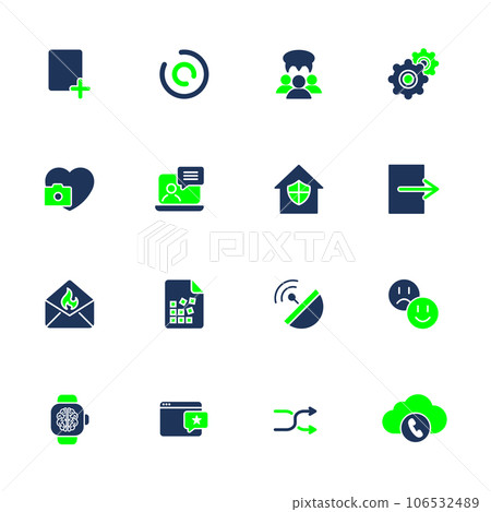 Different icons for mobile apps, sites, programs. IT icons 106532489