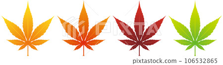 秋天的樹葉 4 色集的插圖 秋天的樹葉 4 色集的插圖 106532865