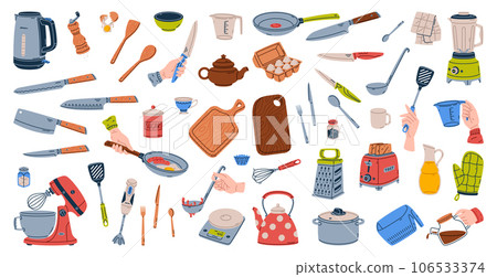 Cooking Tools and Kitchenware for Culinary Vector Set 106533374