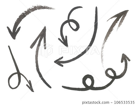 Hand drawn black Arrows set. Watercolor illustration isolated on white background. Clipart line pointer drawing. Sketch of written index brush stroke scribble Hand drawn black Arrows set. Watercolor illustration isolated on white background. Clipart line pointer drawing. Sketch of written index brush stroke scribble 106533535