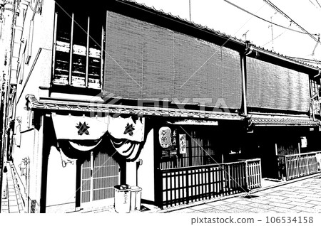 [Black and white in Kyoto] Chic appearance of Kyomachiya 106534158