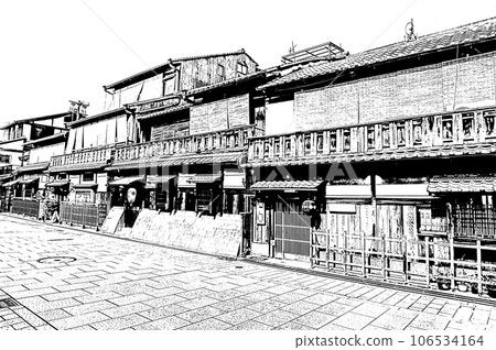 [Black and white in Kyoto] Chic appearance of Kyomachiya 106534164
