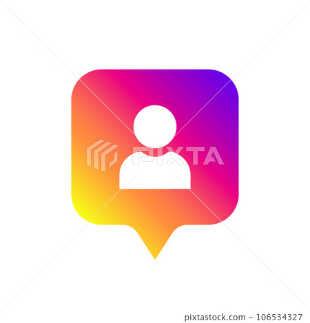 Social media notification icon, symbol. Follower instagram. Vector illustration Social media notification icon, symbol. Follower instagram. Vector illustration 106534327