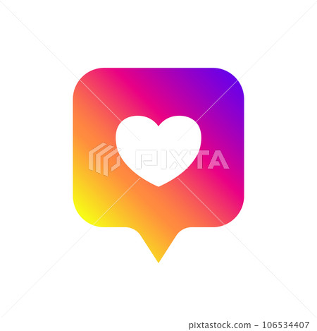 Counter Notification icon, color gradient. Follower and like icon. Social media 1 like. Vector illustration. 106534407