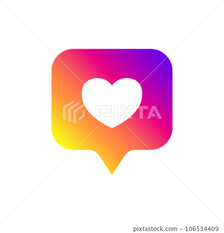 New counter notification icon. Icon like Instagram. Social media like insta ui, app, iphone. Vector illustration. EPS 10 106534409