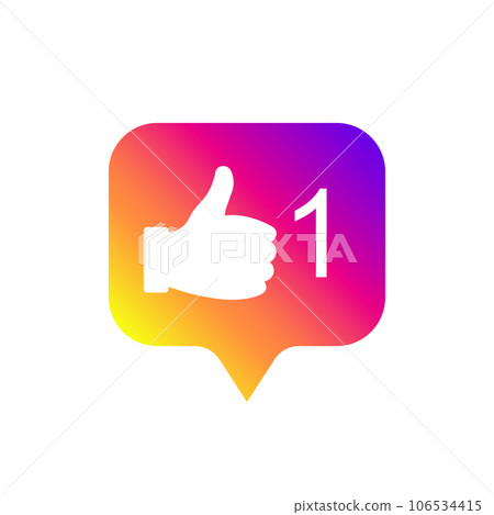 Social media modern like sign, gradient color. Like button, icon, symbol, ui, app, web. Vector illustration. EPS 10 106534415