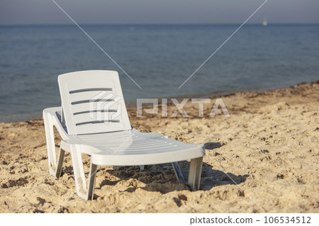 white plastic beach chair white plastic beach chair 106534512