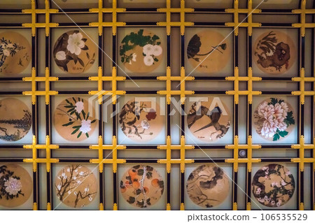 Traditional Japanese paintings on the ceiling of Eiheiji Temple, Kasashokaku, Fukui Traditional Japanese paintings on the ceiling of Eiheiji Temple, Kasashokaku, Fukui 106535529