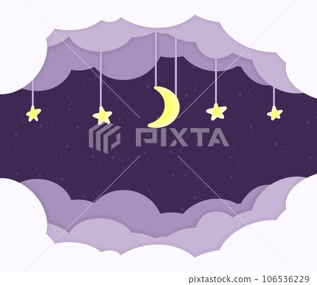 paper cut moon and stars 106536229