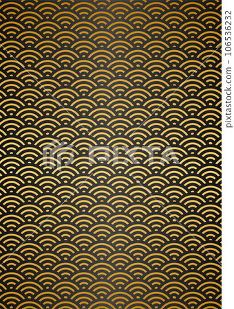 Qinghai wave pattern Background illustration of gold Japanese pattern Qinghai wave pattern Background illustration of gold Japanese pattern 106536232