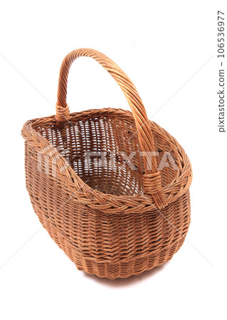 empty easter natural basket isolated empty easter natural basket isolated 106536977