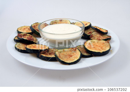 grilled zucchini slices grilled zucchini slices 106537202