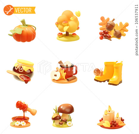 Vector autumn icon set 106537911