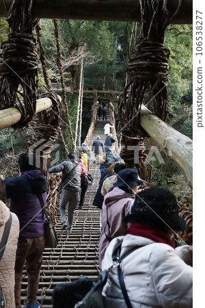 The gap in the bottom of the Kazura Bridge in Iya is thrilling 106538277