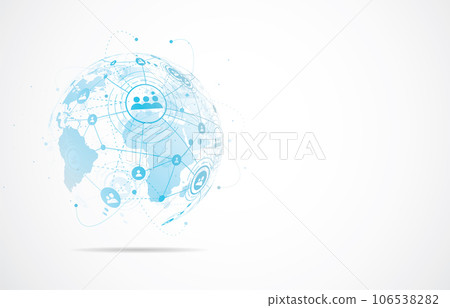 Global network connection. World map point and line composition concept of global business. Vector Illustration 106538282