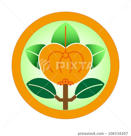 彥根橘的彩色圓圈，帶有橘圖案的家族徽章 106538307