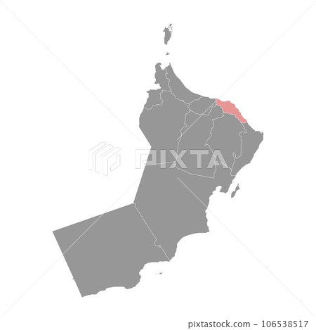 Muscat Governorate map, administrative division of Oman. Vector illustration. Muscat Governorate map, administrative division of Oman. Vector illustration. 106538517