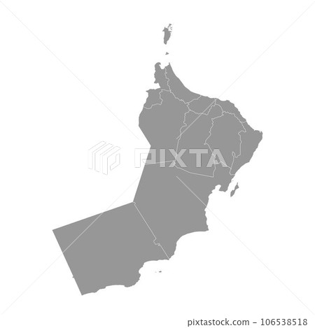 Oman map with administrative divisions. Vector illustration. 106538518