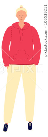 Blonde student in casual clothes. Young stylish character Blonde student in casual clothes. Young stylish character 106539211