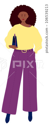 Young black woman. Fashionable stylish female character Young black woman. Fashionable stylish female character 106539213