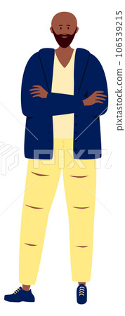 Stylish black man. Young male student character Stylish black man. Young male student character 106539215