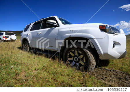Offroad car got stuck in the mud Offroad car got stuck in the mud 106539227