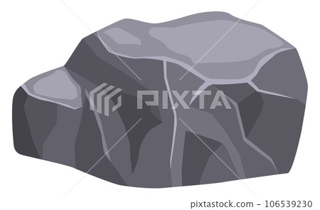 Gray boulder. Cartoon rock icon. Natural element Gray boulder. Cartoon rock icon. Natural element 106539230