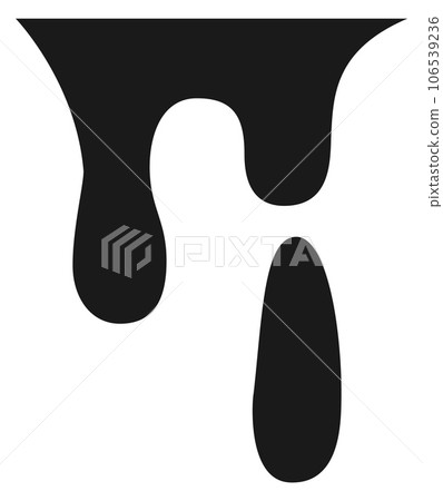 Dripping black element. Ink drop icon. Liquid flow 106539236